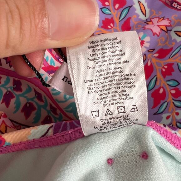 Nanette Lepore One Piece Swimsuit Floral Wrap Halter Size 12 - Picture 5 of 8